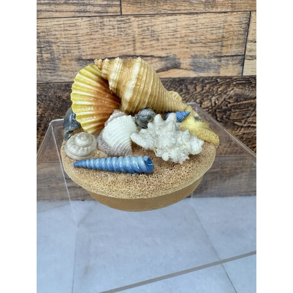 Our America~Candle‎ SHELLS Topper Fits Medium & Large Jars 1999 Beach Ocean NIB
